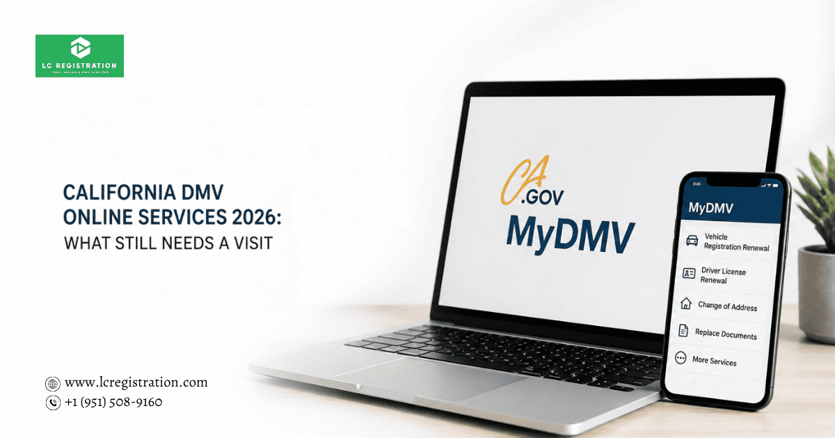 California driver using MyDMV online services and the CA DMV Wallet app to renew vehicle registration